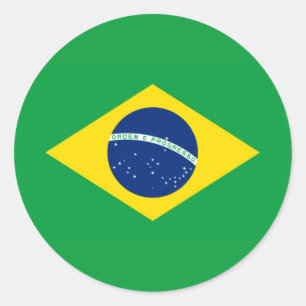 Sticker Rond Drapeau du Brésil Coupe du Monde 2026 Football Bra