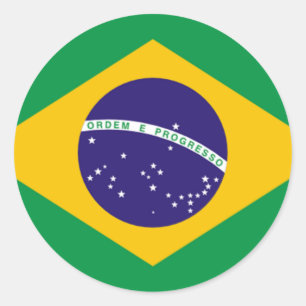 Sticker Rond Drapeau du Brésil, drapeaux du monde