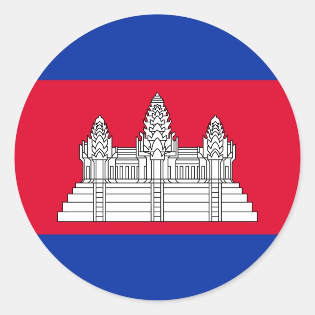 Sticker Rond Drapeau du Cambodge patriotique (Devant)