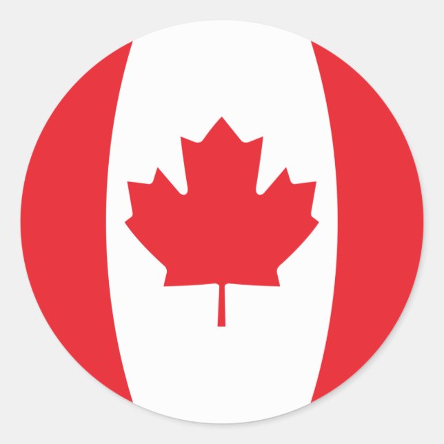 Sticker Rond Drapeau du Canada (Devant)