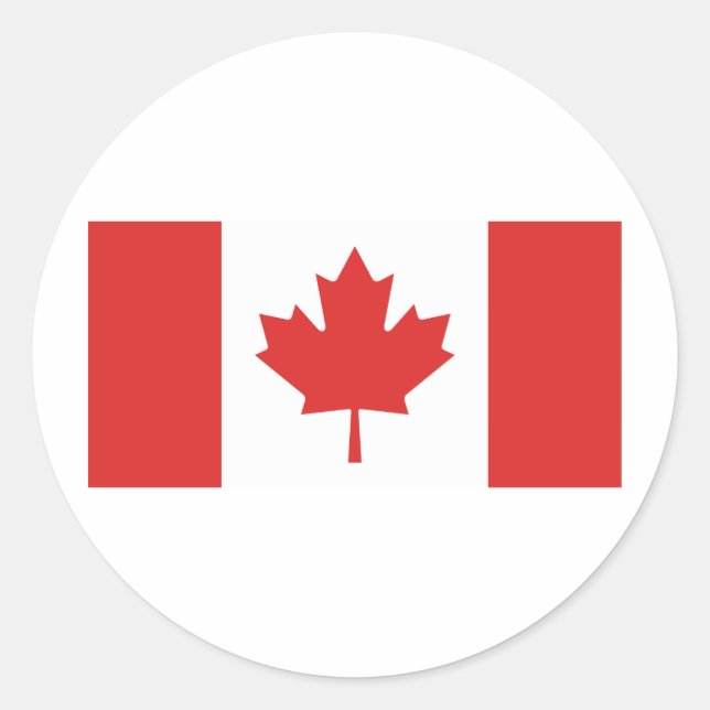 Sticker Rond Drapeau du Canada (Devant)