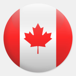 Sticker Rond Drapeau du Canada