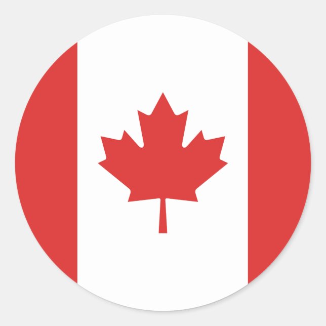 Sticker Rond Drapeau du Canada (Devant)