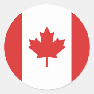 Sticker Rond Drapeau du Canada