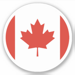 Sticker rond drapeau du Canada