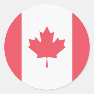 Sticker Rond Drapeau du Canada