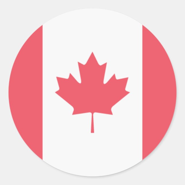 Sticker Rond Drapeau du Canada (Devant)