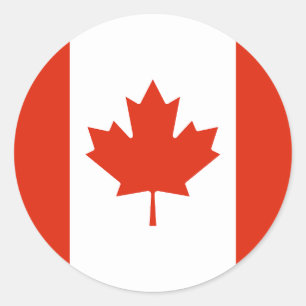 Sticker Rond Drapeau du Canada