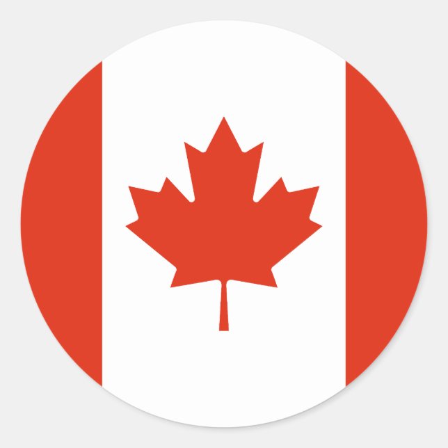 Sticker Rond Drapeau du Canada (Devant)