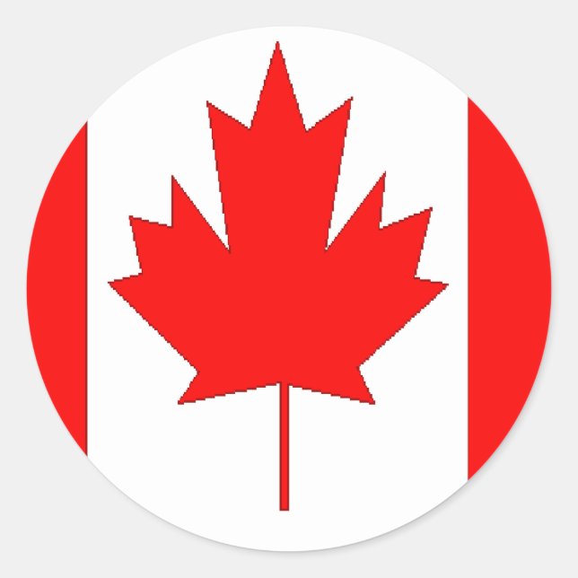 Sticker Rond Drapeau du Canada (Devant)