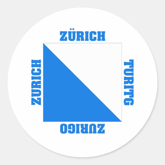 Sticker Rond Drapeau du canton de Zurich Suisse (Devant)