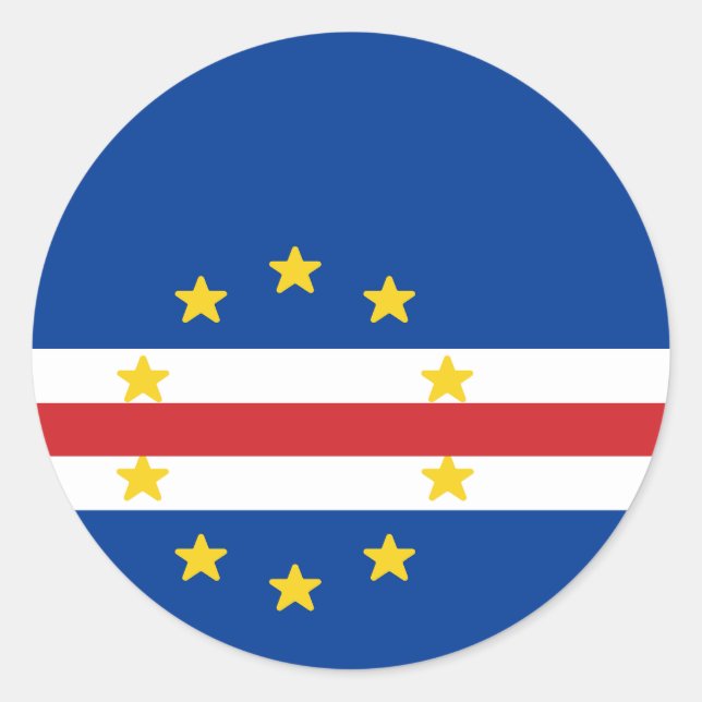 Sticker Rond Drapeau du Cap-Vert (Devant)
