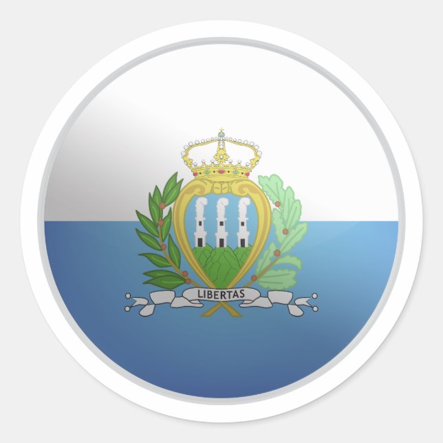 Sticker Rond Drapeau du cercle glacé de San marino (Devant)