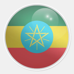 Sticker Rond Drapeau du cercle glacé d'Éthiopie