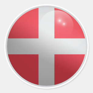 Sticker Rond Drapeau du cercle glacé du Danemark