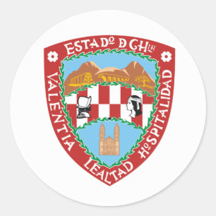 Sticker Rond Drapeau du Chihuahua