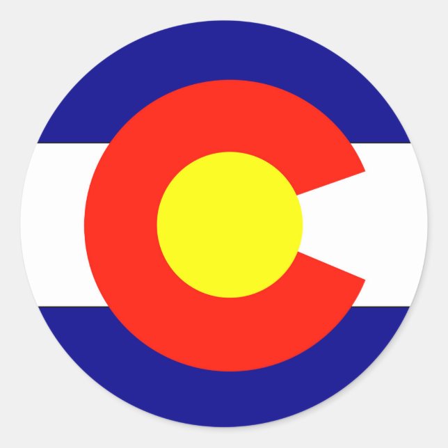 Sticker Rond Drapeau du Colorado (Devant)