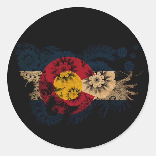 Sticker Rond Drapeau du Colorado (Devant)