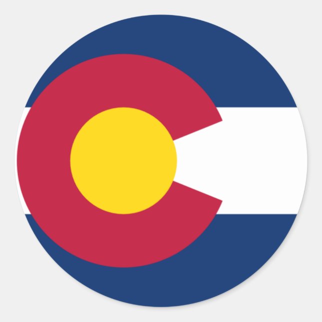 Sticker Rond Drapeau du Colorado (Devant)