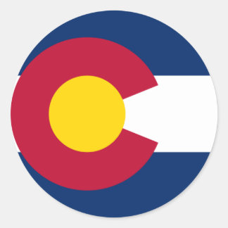 Sticker Rond Drapeau du Colorado