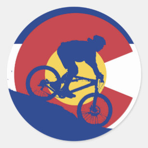 Sticker Rond Drapeau du Colorado du VTT