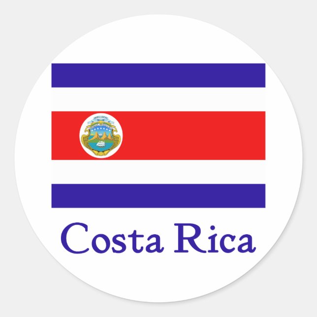 Sticker Rond Drapeau du Costa Rica (Devant)