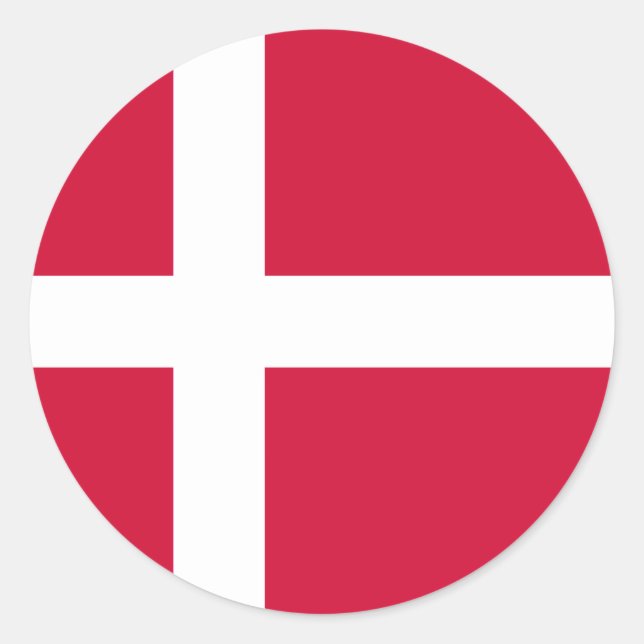Sticker Rond Drapeau du Danemark (Devant)