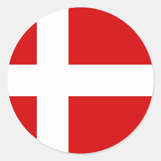 Sticker Rond Drapeau du Danemark (Devant)