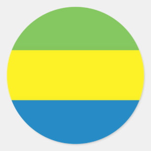 Sticker Rond Drapeau du Gabon
