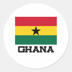 Sticker Rond Drapeau du Ghana