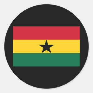 Sticker Rond Drapeau du Ghana