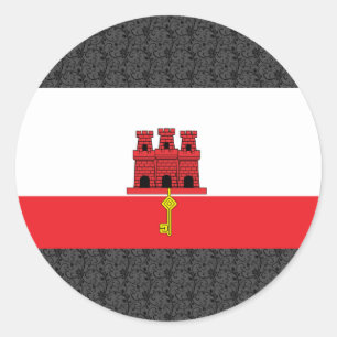 Sticker Rond Drapeau du Gibraltar