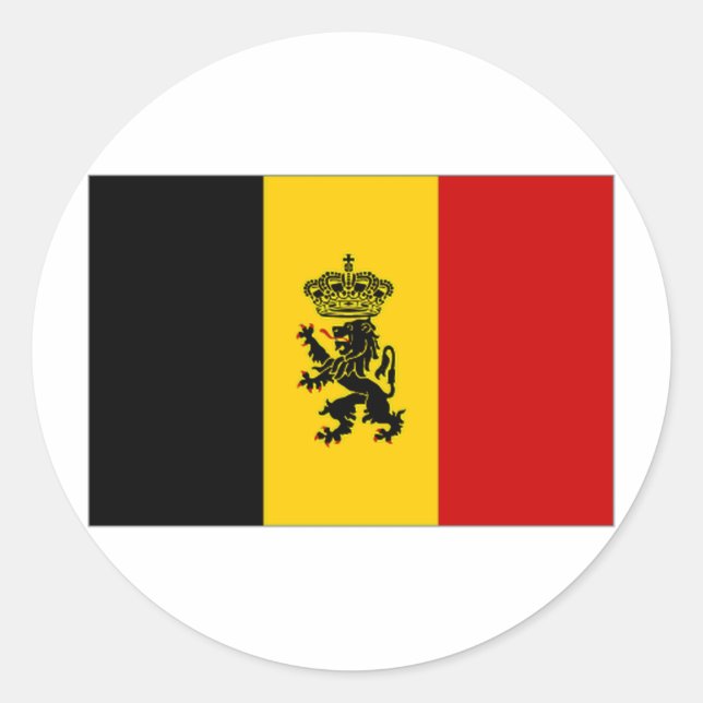 Sticker Rond Drapeau du gouvernement belge (Devant)