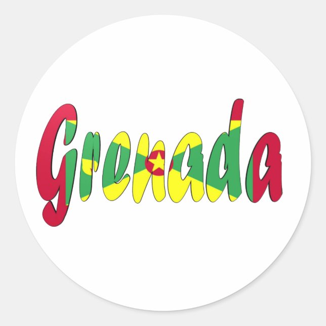 Sticker Rond Drapeau du Grenada (Devant)