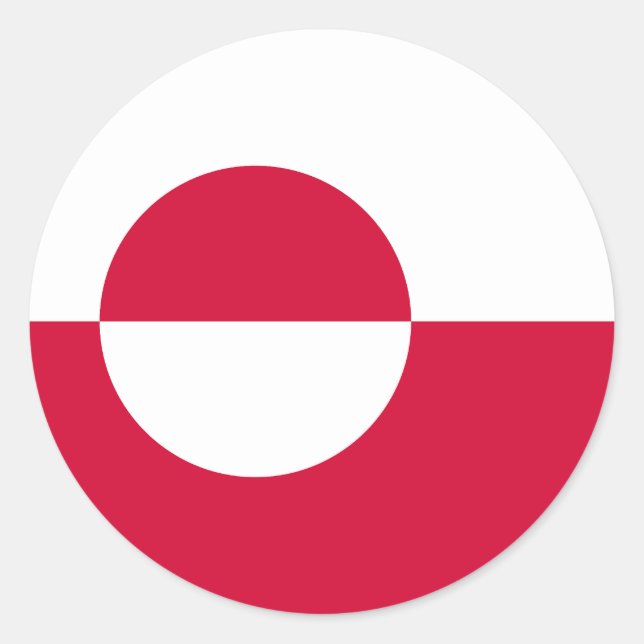 Sticker Rond Drapeau du Groenland (Devant)