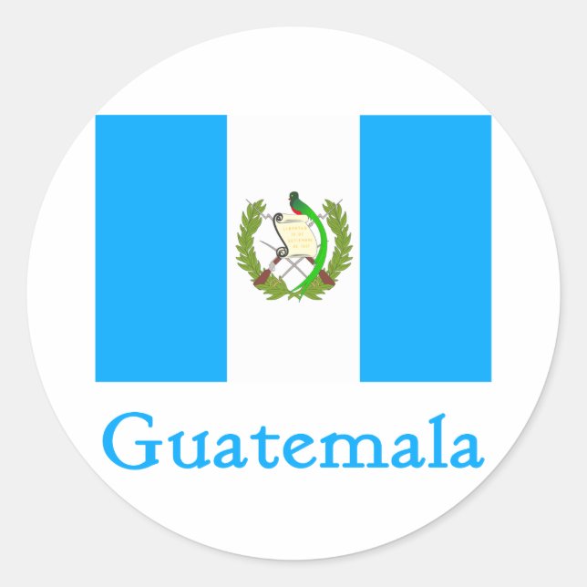 Sticker Rond Drapeau du Guatemala (Devant)