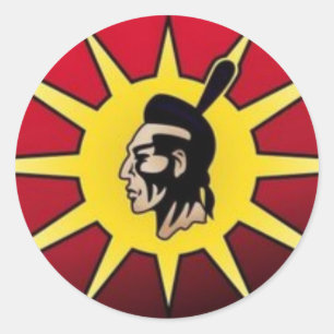 Sticker Rond Drapeau du guerrier