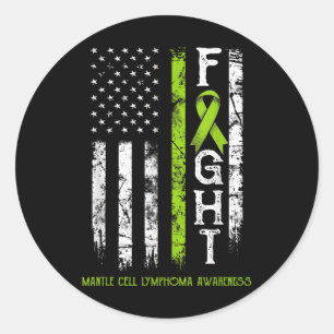 Sticker Rond Drapeau du guerrier de Lymphome Mantle Cell