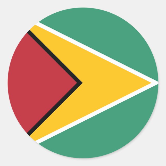 Sticker Rond Drapeau du Guyana (Devant)