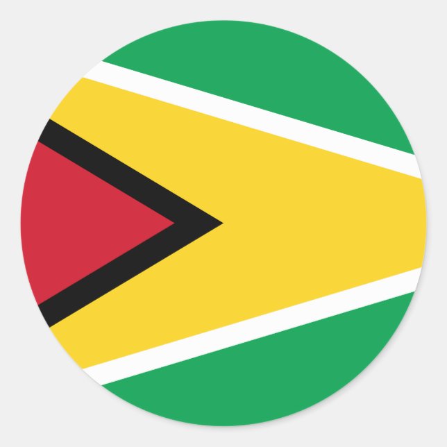 Sticker Rond Drapeau du Guyana (Guyana) (Devant)