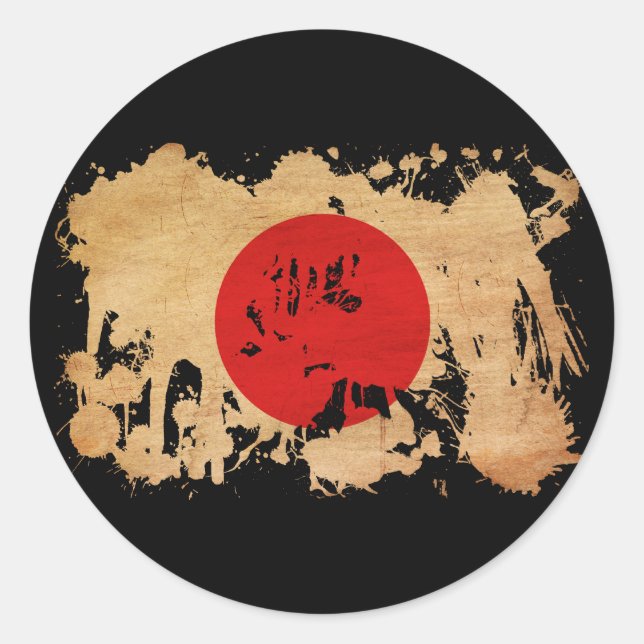 Sticker Rond Drapeau du Japon (Devant)
