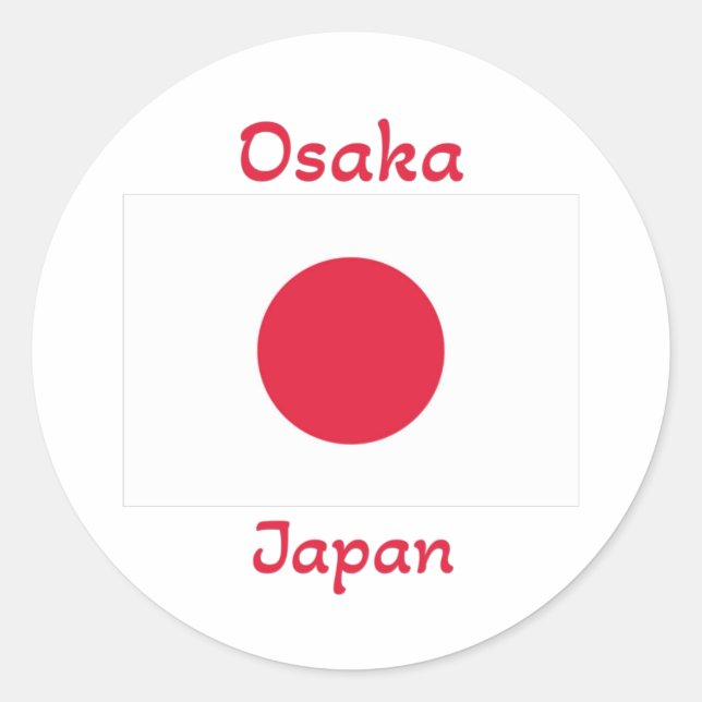 Sticker Rond Drapeau du Japon d'Osaka (Devant)