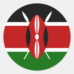 Sticker Rond Drapeau du Kenya