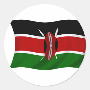 Sticker Rond Drapeau du Kenya