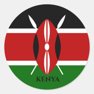 Sticker Rond Drapeau du Kenya, Afrique