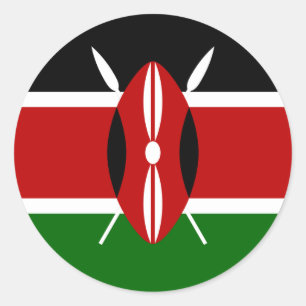 Sticker Rond Drapeau du Kenya Afrique