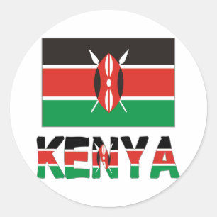 Sticker Rond Drapeau du Kenya et du Kenya