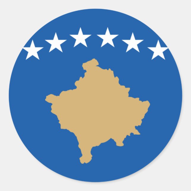 Sticker Rond Drapeau du Kosovo (Devant)