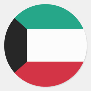 Sticker Rond Drapeau du Koweït