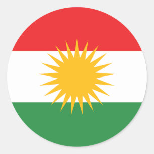Sticker Rond Drapeau du Kurdistan